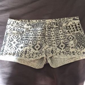 mossimo cuffed print jean shorts